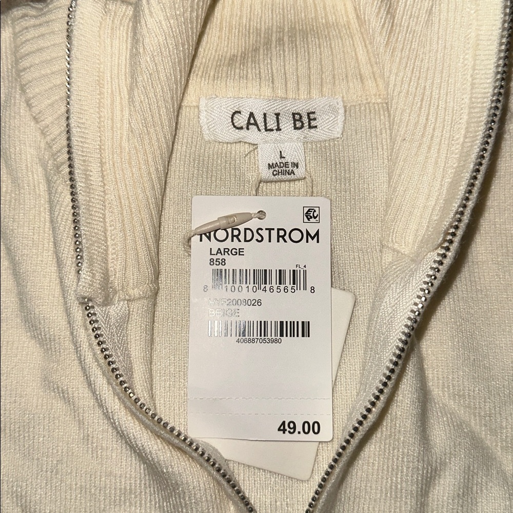 NWT Cali Be Beige Long Sleeve Top (L) - Picture 4 of 5